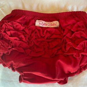 Ruffle Butts Bottoms 6-12mo cotton Red Christmas